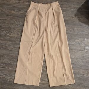 H&M Tan Wide-Leg Trousers